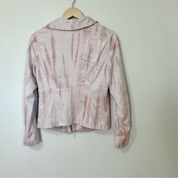 BLANKNYC Tie-Dye Zip-Up Faux Suede Jacket in Hippie Dippie Pink Sz S - Picture 5 of 6